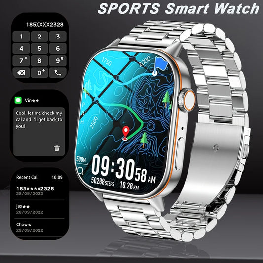 2025 New Built-in GPS Smart Watch 2.01 inch Full Touch Screen IP68 Waterproof Sports Watch 420mAh Bluetooth Talk Men Smartwatch.