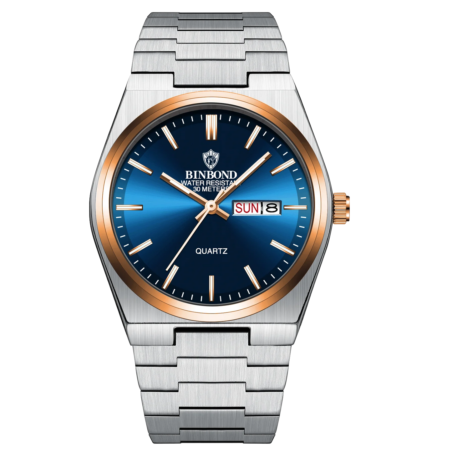 BINBOND Elegant Watches For Women Waterproof Luminous Date Week Ladies Watch Quartz Stainless Steel Woman's Fashion Wristwatch