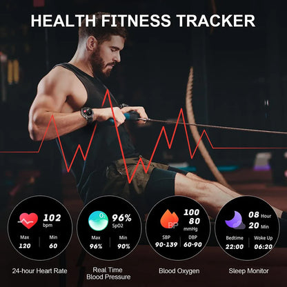 Smart Watch Men Fashion Sport Edition IP68Waterproof Fitness Tracker Man Classic Black Stainless Answer/Make Calls Smart Watches