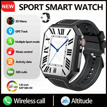 2025 New Smart Watch 1.95"HD Screen Health  Al Voice NFC Sports Mode  Altimeter  BT Call 3D Vision Deep Waterproof Smart Watch