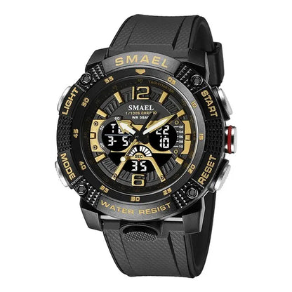2023 New Sport Watches Men SMAEL Waterproof Analog Digital Quartz Wristwatches Male Fashion Stopwatch Alarm Clock 8058 Man Watch