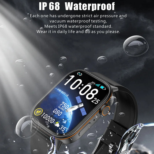 2025 New Built-in GPS Smart Watch 2.01 inch Full Touch Screen IP68 Waterproof Sports Watch 420mAh Bluetooth Talk Men Smartwatch.