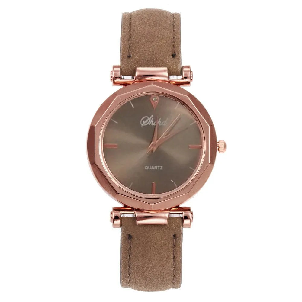 Reloj Mujer Fashion Watch For Women Leather Watches Ladies Luxury Analog Quartz Crystal Wristwatch Clock Relogio Feminino