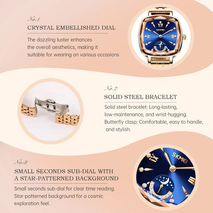 Luxury Watch for Woman Waterproof Stainless Steel Quartz Ladies Watch High Quality Women's Watches Elegant Female Clock
