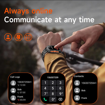 2025 New Smart Watch Men 2.01"HD Screen 3ATM Waterproof Flashlight Health Monitor 400mAh Battery Sport Bluetooth Call Smartwatch