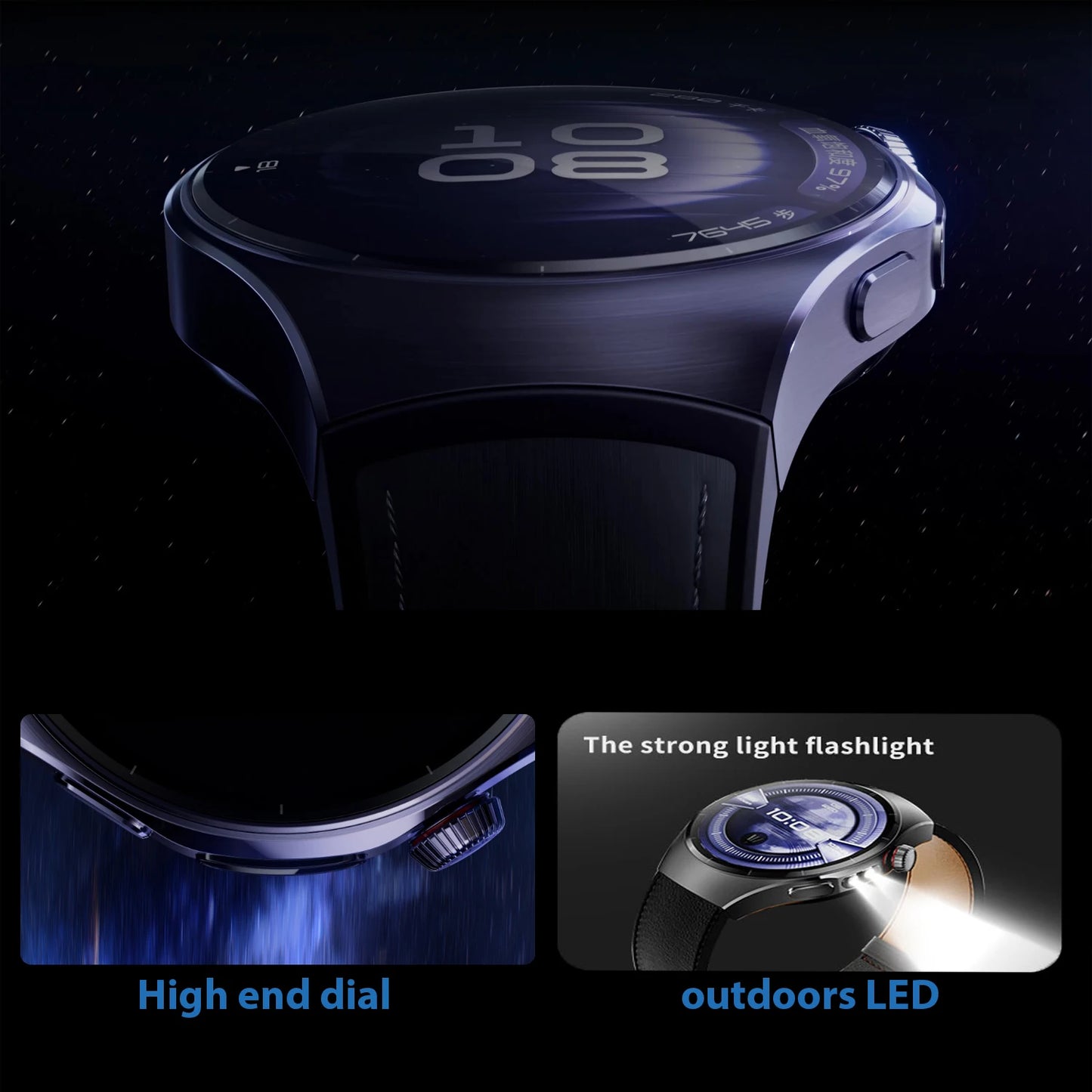 Smart Watch5 1.53-inch HD Display LED Lighting IP68 Waterproof Music Playback Weather Health Assistant AI Voice 100+ Sports Mode
