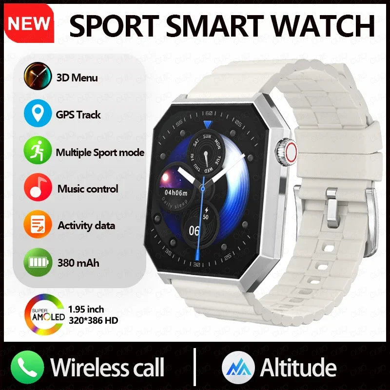 2025 New Smart Watch 1.95"HD Screen Health  Al Voice NFC Sports Mode  Altimeter  BT Call 3D Vision Deep Waterproof Smart Watch