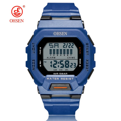Outdoor Sport Digital Watches for Men Green Silicone Waterproof Tactical Electronic Men's Watch Big Dial Clock relogio masculino