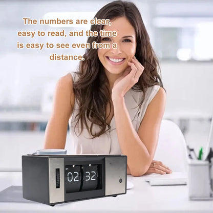 Desk Clock Anti Slip Quiet Sturdy 12 Hour Retro Digital Down Clock Easy To Read Battery Powered for Bedroom Office