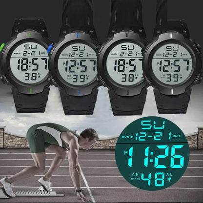 Men Electronic Watch Sports Watches For Men Waterproof Luminous Multifunction Outdoor Fitness Large Screen Electronic Wristwatch