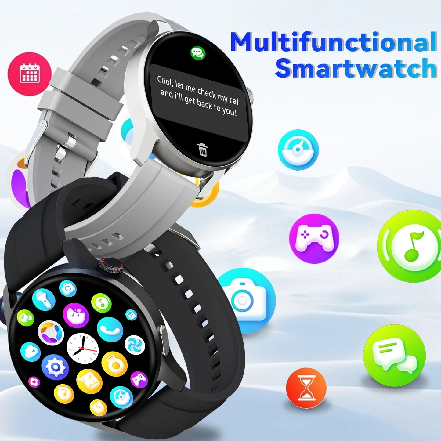 Smartwatch for men and women, wireless calling, 100+ sports modes, fitness tracker, heart rate monitoring, holiday gift
