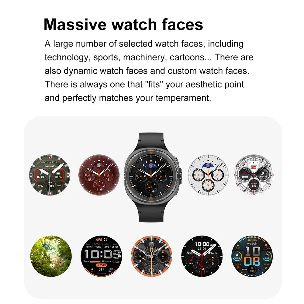 Smart Watch 8 Classic Men HD Display Screen GPS Bluetooth Call Sports Fitness Waterproof Watch SmartWatch 1.32-inch Android IOS