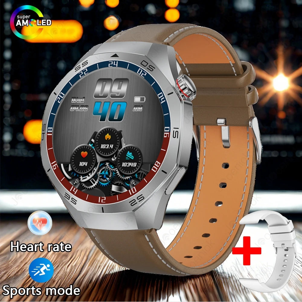 2025 New Smart Watch Men AMOLED HD Display Sports Health Tracker Waterproof Bluetooth Call Smartwatch Men For HUAWEI GT5 PRO