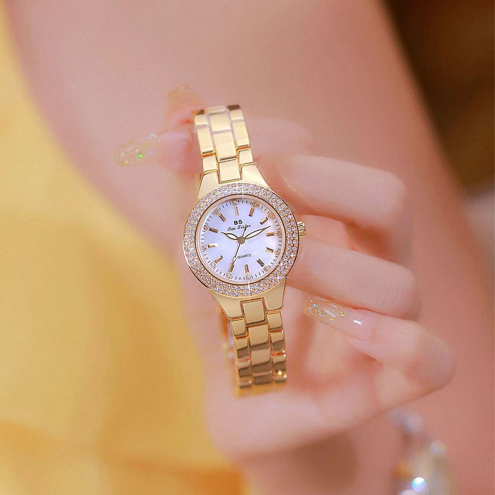 BS Woman Watch Classic Light Luxury Fashion Women's Wristwatch High Quality Gold Silver Quartz Women Watches