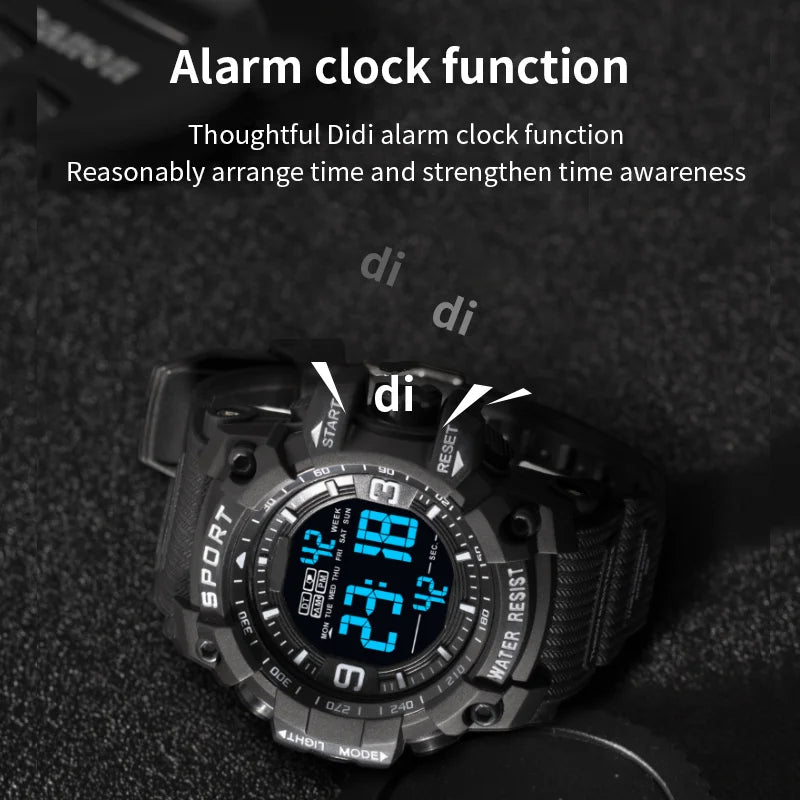 NEW ARRIVAL SPORTS WATCHES FOR MEN Outdoor Sports Waterproof LED Electronic Watch Rubber Student Digital Multifunction Watch