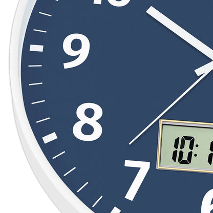 Digital Wall Clock With Time, Day Of Week And Temperature, Silent Non-Ticking Battery Operated Round Digital Wall Clock