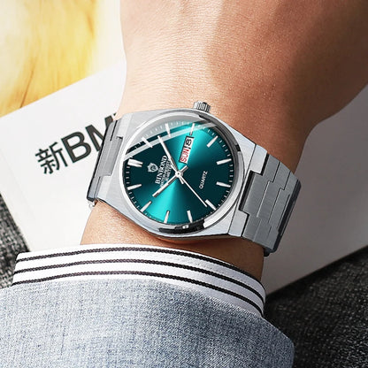 BINBOND Elegant Watches For Women Waterproof Luminous Date Week Ladies Watch Quartz Stainless Steel Woman's Fashion Wristwatch