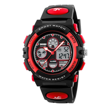 SKMEI Sports Kids Watches 5Bar Waterproof Wristwatch For Boys Girls Back Light Dual Time Display Children Watch Relogio Infantil