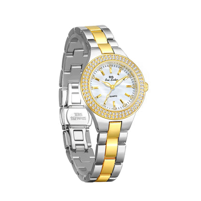 BS Woman Watch Classic Light Luxury Fashion Women's Wristwatch High Quality Gold Silver Quartz Women Watches