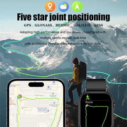 2025 New Built-in GPS Smart Watch 2.01 inch Full Touch Screen IP68 Waterproof Sports Watch 420mAh Bluetooth Talk Men Smartwatch.