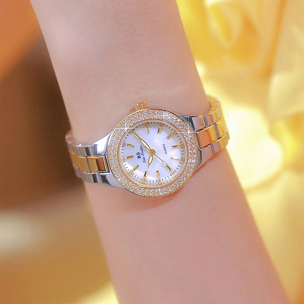 BS Woman Watch Classic Light Luxury Fashion Women's Wristwatch High Quality Gold Silver Quartz Women Watches