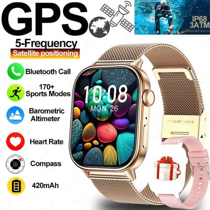 2025 New Built-in GPS Smart Watch 2.01 inch Full Touch Screen IP68 Waterproof Sports Watch 420mAh Bluetooth Talk Men Smartwatch.