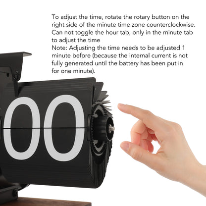 Digital Flip Down Clock Retro Automatic Turning Battery Operated Mechanical Clock for Home Room Office Decoration