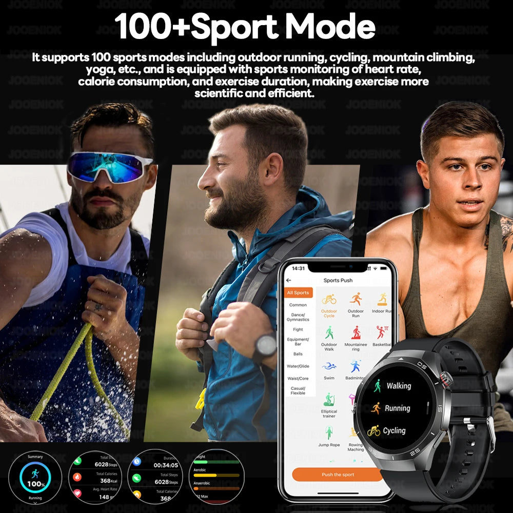 2025 New Smart Watch Men AMOLED HD Display Sports Health Tracker Waterproof Bluetooth Call Smartwatch Men For HUAWEI GT5 PRO