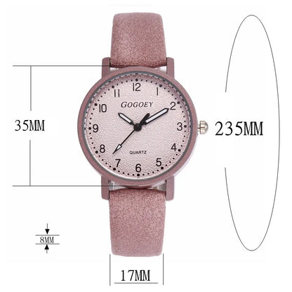 Women Watches Simple Casual Arabic Numbers Leather Analog Quartz Watches for Woman Fashion Ladies Clock Gift montres femmes