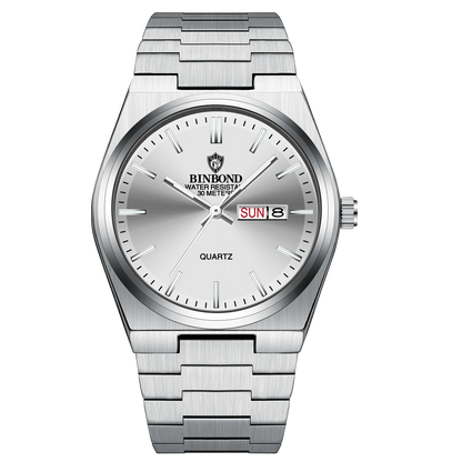 BINBOND Elegant Watches For Women Waterproof Luminous Date Week Ladies Watch Quartz Stainless Steel Woman's Fashion Wristwatch