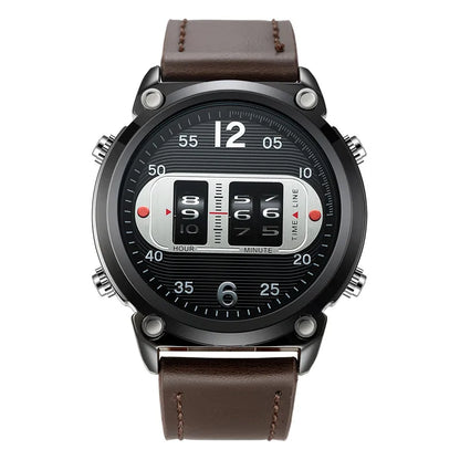 Big Brand Unique Designer Watches For Men Fashion Leather Band Simple Sports Date Quartz Watch Black Montres de Marque de Luxe