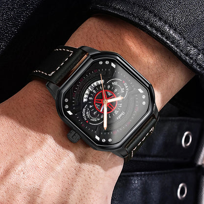 Men's Watch Fashion Leather Strap Casual Square Men's Watch Boyfriend Gift Watch men watch