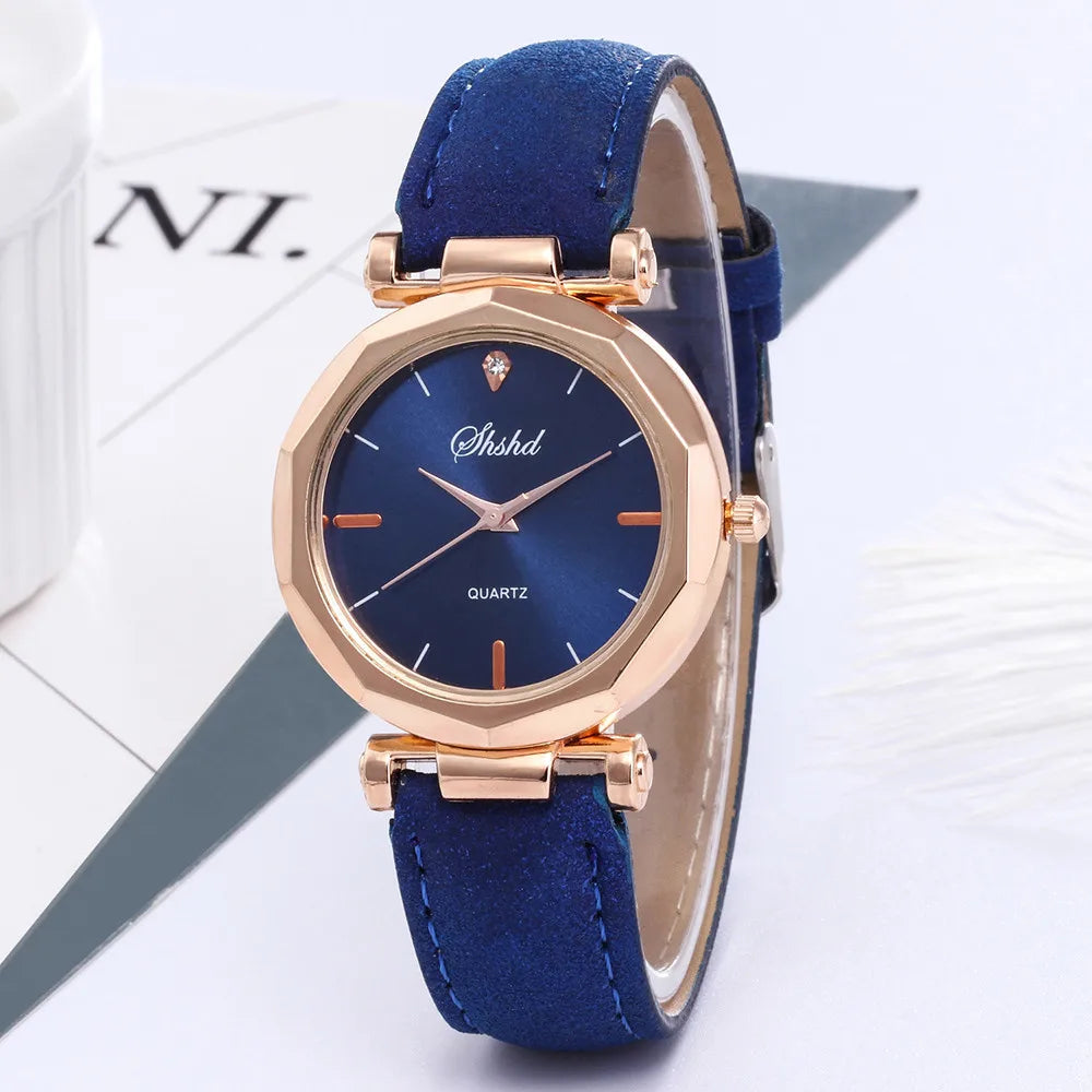 Reloj Mujer Fashion Watch For Women Leather Watches Ladies Luxury Analog Quartz Crystal Wristwatch Clock Relogio Feminino