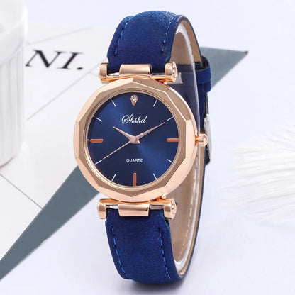 Reloj Mujer Fashion Watch For Women Leather Watches Ladies Luxury Analog Quartz Crystal Wristwatch Clock Relogio Feminino