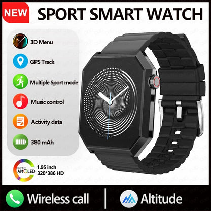 2025 New Smart Watch 1.95"HD Screen Health  Al Voice NFC Sports Mode  Altimeter  BT Call 3D Vision Deep Waterproof Smart Watch