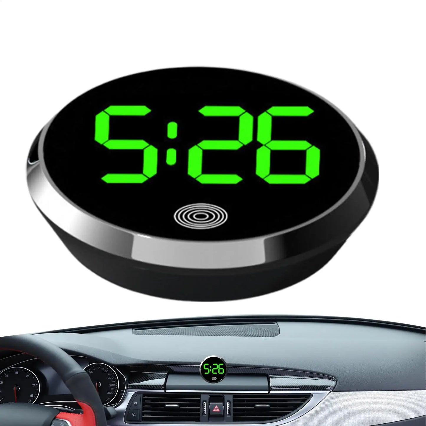 Car Clock Round Automotive Digital Clock Led Luminous Display Automotive Watch For Road Trip Long Travel Mini Digital Clock
