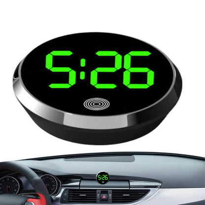 Car Clock Round Automotive Digital Clock Led Luminous Display Automotive Watch For Road Trip Long Travel Mini Digital Clock