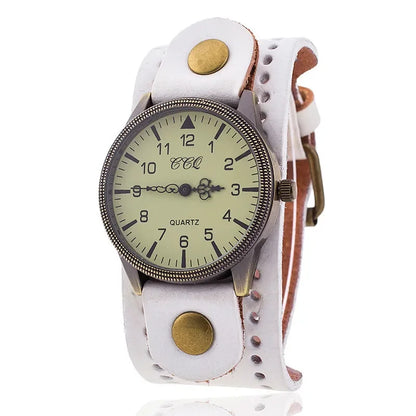 Men's Clock Cowhide Leather Bracelet Watch Retro Classic Antique Woman Quartz Wristwatch Watches Relogio Masculino Dropshipping