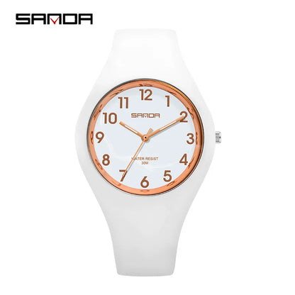 SANDA New Fashion Trend Women's Watches Sports Waterproof Wristwatch for Woman Watch Casual Clocks relogio feminino 6056