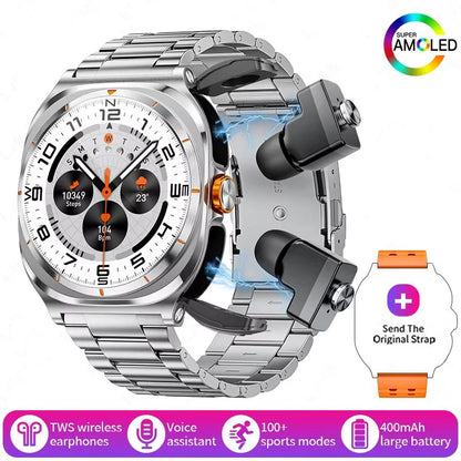 2025 New Smartwatch 2 In1 Headset Features Bt Call Health Detection, Ip67 Water Resistance, Gps Positioning, Sports Mode Watch