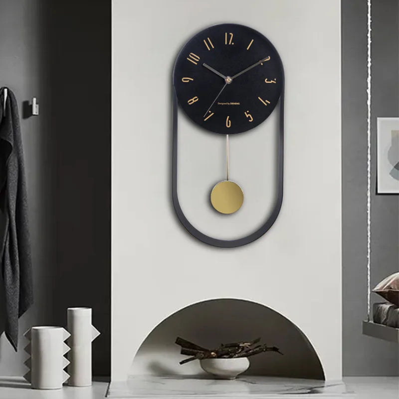 Fashion Swing Clock Modern Creative Simple Mute Wrought Iron Clock Living Room Silent Wall Clock Watch Home Decoration Wholesale