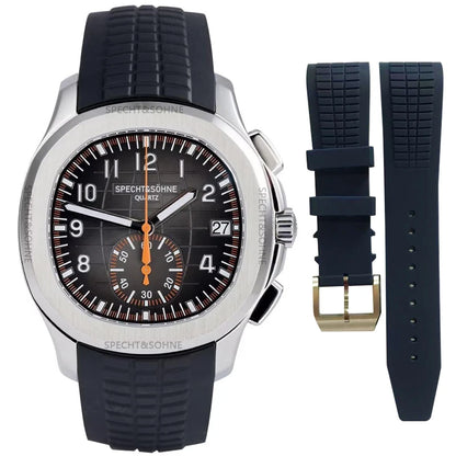 Specht&Sohne Sports Watches For Men Orange Top Brand Luxury Rubber Wrist Watch Fashion Chronograph Wristwatch Relogio Masculino