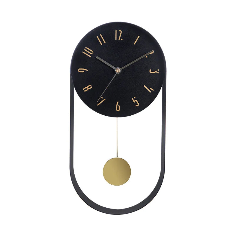 Fashion Swing Clock Modern Creative Simple Mute Wrought Iron Clock Living Room Silent Wall Clock Watch Home Decoration Wholesale