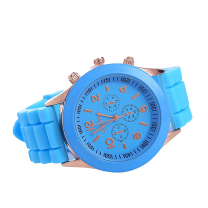 Men'S And Women'S Waterproof Watches Quartz Wristwatch  Circular Arabic Numeral Dial Silicone Strap Wristwatch Decorations Gift