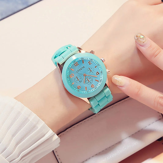 Men'S And Women'S Waterproof Watches Quartz Wristwatch  Circular Arabic Numeral Dial Silicone Strap Wristwatch Decorations Gift