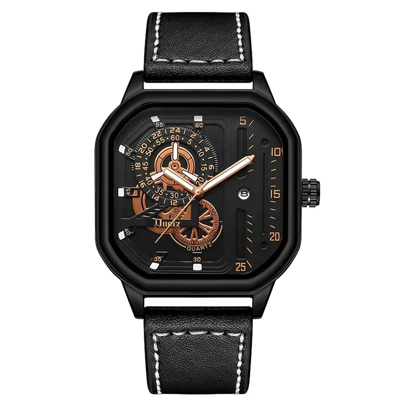 Men's Watch Fashion Leather Strap Casual Square Men's Watch Boyfriend Gift Watch men watch