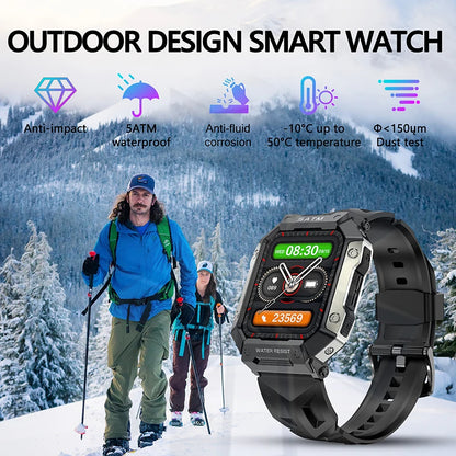 2024 New Outdoor Sports Smart Watch Waterproof IP67 Blood Pressure Oxygen Heart Rate Health Fitness Monitor Men Women Smartwatch