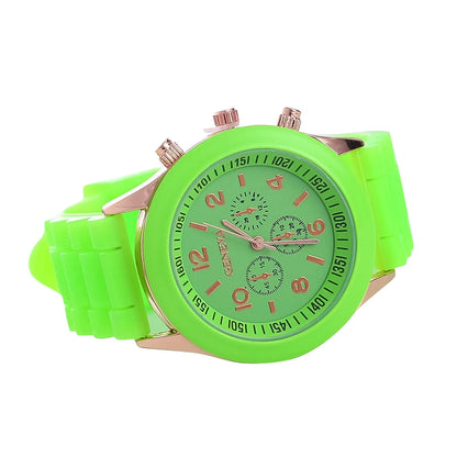Men'S And Women'S Waterproof Watches Quartz Wristwatch  Circular Arabic Numeral Dial Silicone Strap Wristwatch Decorations Gift