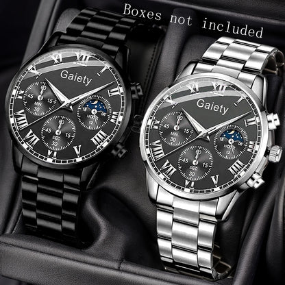 2PCS Set Couple Fashion Casual Leather Watches Ladies Simple Dial Quartz Wristwatches Dress Clock Montre Femme