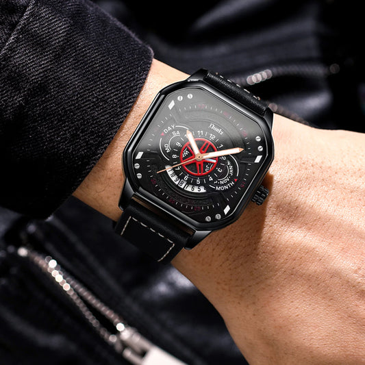 Men's Watch Fashion Leather Strap Casual Square Men's Watch Boyfriend Gift Watch men watch